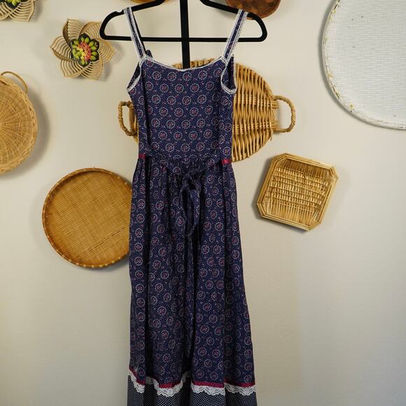 Vintage‎ Gunne Sax Prairie Dress 9 Calico Cottagecore Midi Sundress 70s - Picture 4 of 10